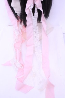 画像2: BABY,THE STARS SHINE BRIGHT / ロングリボンレースヘッドドレス  ピンク O-25-12-25-1007-BA-AC-IG-OS