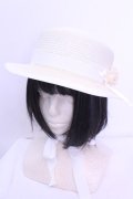 Innocent World / バラコサージュブレードハット  ナチュラル×オフシロ O-25-12-25-1002-IW-AC-IG-OS