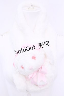 画像1: BABY,THE STARS SHINE BRIGHT / うさくみゃマフラー  シロ×ピンク O-25-12-25-1020-BA-BG-IG-OS