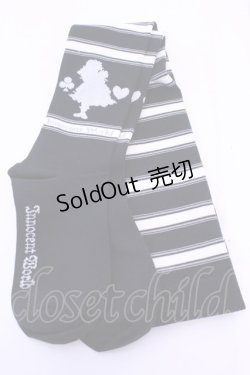 画像2: Innocent World / アリスボーダーオーバーニソックス  クロ×シロ O-25-12-25-1036-IW-ZA-IG-OS