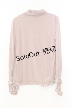 画像2: axes femme / ローズレースプチスタンドネックカットソー M ピンクベージュ O-25-12-25-001-AX-TO-IG-ZT234