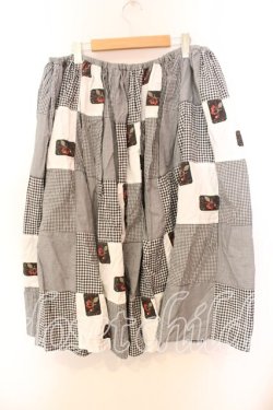 画像3: WONDERFUL WORLD / ギンガムパッチワークスカート【お直しあり】  クロ×シロ O-25-12-25-064-LO-SK-IG-OS