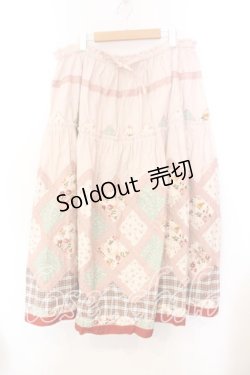 画像1: PINK HOUSE / Petit Bonheuパッチワークスカート【お直しあり】  ピンク O-25-12-25-065-LO-SK-IG-OS