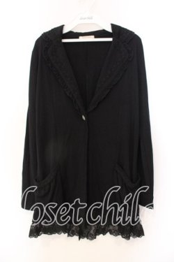 画像1: axes femme / 裾レース使いカットジャケット M クロ O-25-12-25-011-AX-JA-IG-OS