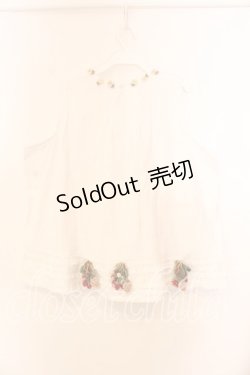 画像3: WONDERFUL WORLD / 苺編みぐるみ付きノースリーブブラウス  シロ O-25-12-25-067-LO-BL-IG-OS