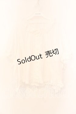 画像1: PINK HOUSE / タックフリルリボン半袖ブラウス【お直しあり】  シロ O-25-12-25-068-LO-BL-IG-ZT115