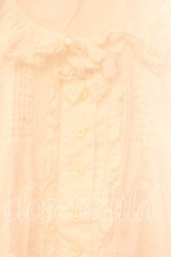 画像2: PINK HOUSE / タックフリルリボン半袖ブラウス【お直しあり】  シロ O-25-12-25-068-LO-BL-IG-OS