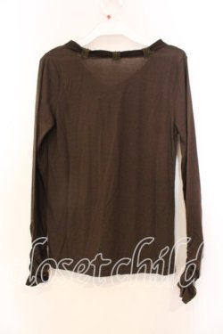 画像2: axes femme / シフォンリボンカットソー M ブラウン O-25-12-25-012-AX-TO-IG-OS