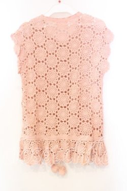 画像3: WONDERFUL WORLD / パッチワークかぎ編みベスト  ピンク O-25-12-25-078-LO-TO-IG-OS