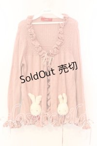 PINK HOUSE / うさぎぬいぐるみカーディガン  ピンク O-25-12-25-079-LO-TO-IG-OS