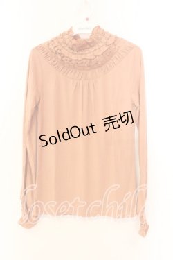 画像1: axes femme / ギャザーネックカットソー M オレンジ O-25-12-25-013-AX-TO-IG-ZT230