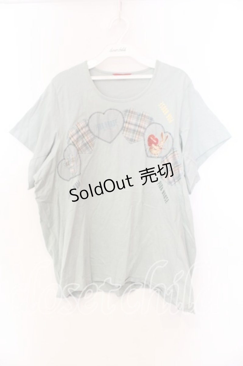 画像1: PINK HOUSE / ハートワッペンTシャツ【お直しあり】  ミント O-25-12-25-084-LO-TS-IG-ZT116 (1)