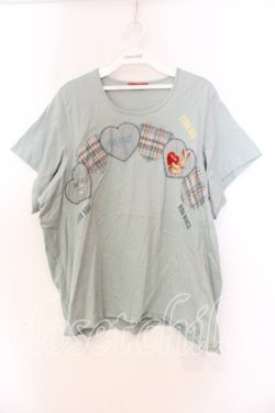 画像1: PINK HOUSE / ハートワッペンTシャツ【お直しあり】  ミント O-25-12-25-084-LO-TS-IG-OS