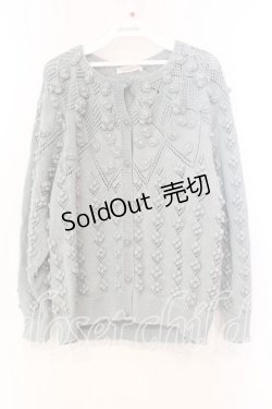 画像1: WONDERFUL WORLD / モチーフカーディガン  サックス O-25-12-25-086-LO-TO-IG-OS