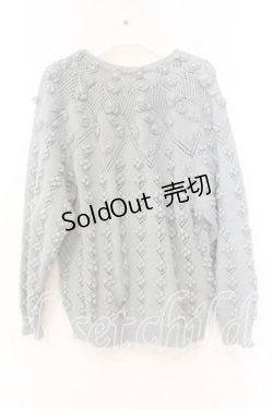 画像2: WONDERFUL WORLD / モチーフカーディガン  サックス O-25-12-25-086-LO-TO-IG-OS