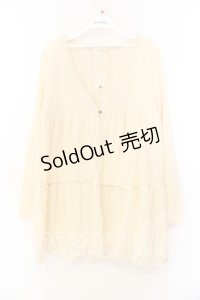 axes femme / サイドレースアップティアードカーディガン M 生成り O-25-12-25-014-AX-TO-IG-OS