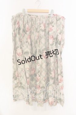 画像1: KANEKO ISAO / ローズチェックスカート【お直しあり】  ヒンク O-25-12-25-089-EL-SK-IG-OS