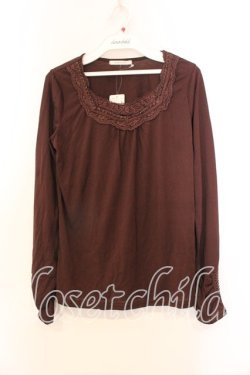 画像1: axes femme / パール使いインナープルオーバー M ブラウン O-25-12-25-019-AX-TO-IG-OS