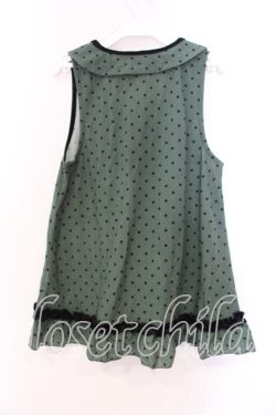 画像2: axes femme / ドット柄衿付アウターキャミ M グリーン O-25-12-25-002-AX-TO-IG-OS