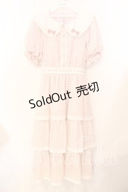 画像1: meiify memory / LOVE for Ginghamろりーたワンピース M ピンク O-25-12-25-022-0-OP-IG-OS