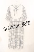 m petit by misako / チェックキリカエワンピース LL シロ×クロ O-25-12-25-023-LO-OP-IG-ZT231