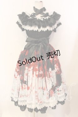 画像1: Triple fortune / ブラッディローズワンピース  ブラック O-25-12-25-024-EL-OP-IG-OS