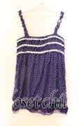 axes femme / ドットフリルキャミソール M ブルー O-25-12-25-004-AX-TO-IG-ZT230