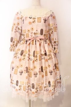 画像1: Melody BasKet / Basのお菓子屋さんヨークワンピース  ピンク O-25-12-25-030-LO-OP-IG-OS