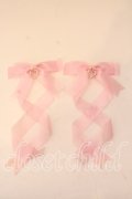 LOTUS ribbon / ツインテールリボンバレッタ  ピンク シースルー O-25-12-26-050-EL-ZA-IG-OS