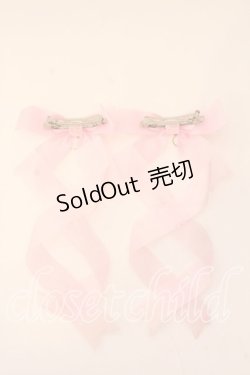 画像2: LOTUS ribbon / ツインテールリボンバレッタ  ピンク シースルー O-25-12-26-050-EL-ZA-IG-ZT432-F003