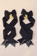 LOTUS ribbon / ツインテールリボンバレッタ  ネイビー ムーンチャーム O-25-12-26-052-EL-ZA-IG-OS