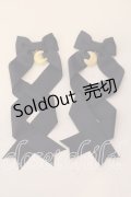 LOTUS ribbon / ツインテールリボンバレッタ  ネイビー ムーンチャーム O-25-12-26-052-EL-ZA-IG-ZT432-F003