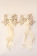LOTUS ribbon / ツインテールリボンバレッタ  ベージュ ファー O-25-12-26-053-EL-ZA-IG-OS