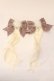 画像1: LOTUS ribbon / ツインテールリボンバレッタ  ピンク×アイボリー ファー O-25-12-26-054-EL-ZA-IG-OS (1)