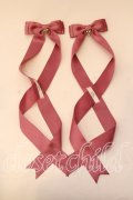 LOTUS ribbon / ツインテールリボンバレッタ  ピンク×ハートチャーム O-25-12-26-057-EL-ZA-IG-OS