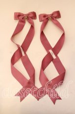 画像1: LOTUS ribbon / ツインテールリボンバレッタ  ピンク×ハートチャーム O-25-12-26-057-EL-ZA-IG-ZT437-F001 (1)