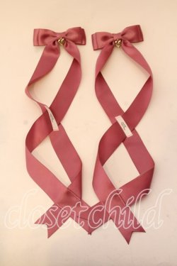画像1: LOTUS ribbon / ツインテールリボンバレッタ  ピンク×ハートチャーム O-25-12-26-057-EL-ZA-IG-OS