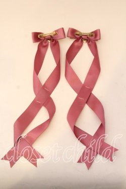 画像2: LOTUS ribbon / ツインテールリボンバレッタ  ピンク×ハートチャーム O-25-12-26-057-EL-ZA-IG-OS