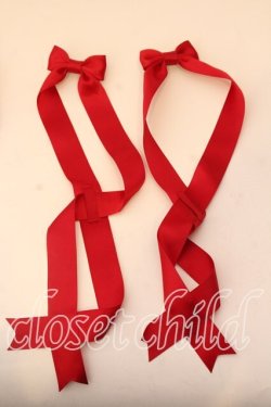 画像1: LOTUS ribbon / ツインテールリボンバレッタ  アカ O-25-12-26-058-EL-ZA-IG-OS