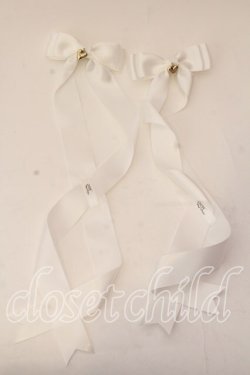 画像1: LOTUS ribbon / ツインテールリボンバレッタ  シロ×ハートチャーム O-25-12-26-059-EL-ZA-IG-OS