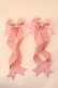 画像2: LOTUS ribbon / ツインテールリボンバレッタ  ピンク×ストライプ O-25-12-26-067-EL-ZA-IG-OS (2)