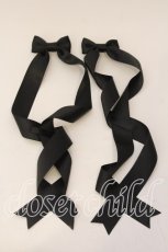 画像1: LOTUS ribbon / ツインテールリボンバレッタ  クロ O-25-12-26-069-EL-ZA-IG-ZT434-F005 (1)
