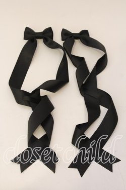 画像1: LOTUS ribbon / ツインテールリボンバレッタ  クロ O-25-12-26-069-EL-ZA-IG-OS