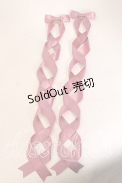 画像1: LOTUS ribbon / ツインテールリボンバレッタ  濃ピンク×ハートチャーム O-25-12-26-072-EL-ZA-IG-OS