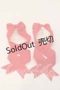 LOTUS ribbon / ツインテールリボンバレッタ  アカ×ジャボ風 O-25-12-26-073-EL-ZA-IG-OS