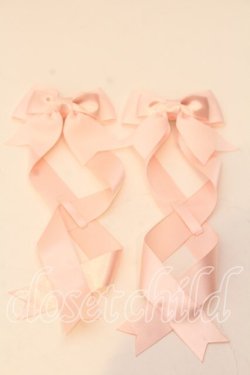 画像1: LOTUS ribbon / ツインテールリボンバレッタ  ピンク グログラン×サテン O-25-12-26-076-EL-ZA-IG-OS