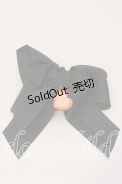 画像1: LOTUS ribbon / リボン ガーターリング  クロ×イチゴチャーム O-25-12-26-080-EL-AC-IG-ZT0110C