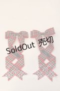 LOTUS ribbon / ツインテールリボンバレッタ  アカタータンチェック O-25-12-26-082-EL-ZA-IG-OS