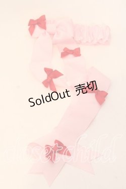 画像1: LOTUS ribbon / リボン ガーターリング  ピンク×アカ O-25-12-26-086-EL-AC-IG-ZT0110C