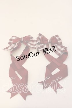 画像1: LOTUS ribbon / ツインテールリボンバレッタ  ワイングログラン×ギンガム O-25-12-26-091-EL-ZA-IG-OS